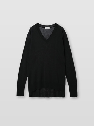 レディース 30G 長袖 Vネックニット／WHARTON【RELAX FIT】