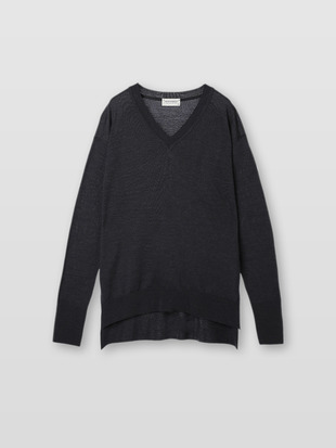 レディース 30G 長袖 Vネックニット／WHARTON【RELAX FIT】