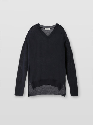 レディース 30G 長袖 Vネックニット／WHARTON【RELAX FIT】