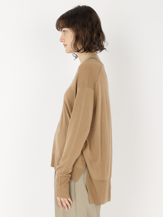レディース 30G 長袖 Vネックニット／WHARTON【RELAX FIT】 詳細画像 NUTMEG 3