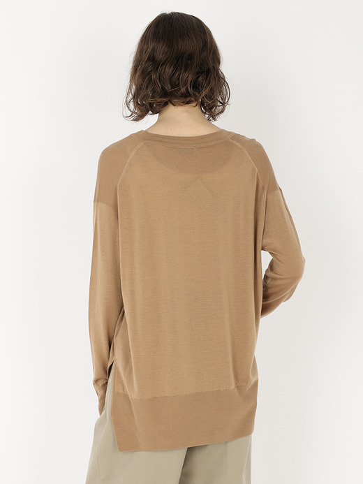 レディース 30G 長袖 Vネックニット／WHARTON【RELAX FIT】 詳細画像 NUTMEG 4