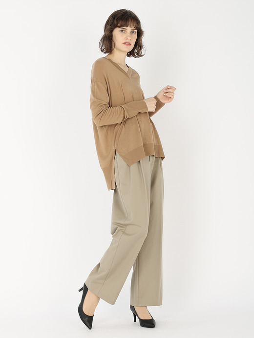 レディース 30G 長袖 Vネックニット／WHARTON【RELAX FIT】 詳細画像 NUTMEG 5
