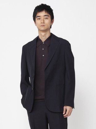 メンズ ウールシルク シングルブレステッドジャケット