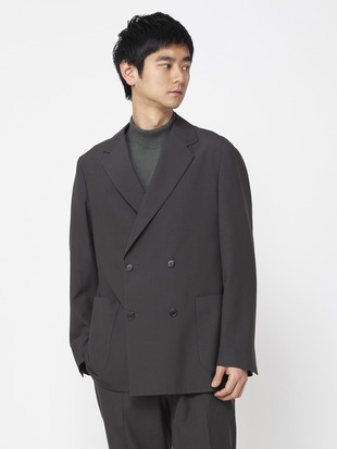 メンズ ウールシルク ダブルブレステッドジャケット