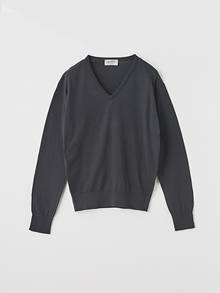 レディース 30G 長袖 Vネックニット【COMMON FIT】
