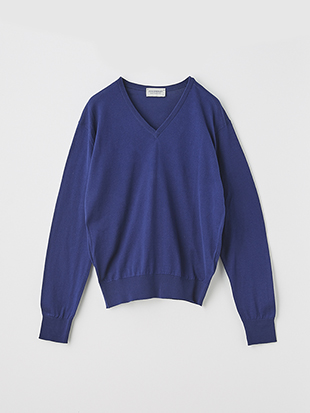 レディース 30G 長袖 Vネックニット【COMMON FIT】