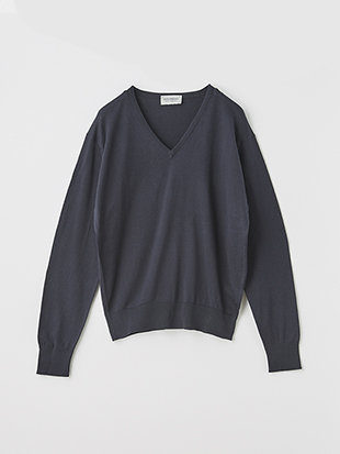 レディース 30G 長袖 Vネックニット【COMMON FIT】