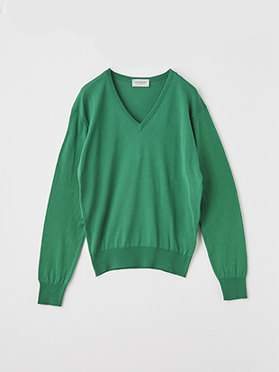 レディース 30G 長袖 Vネックニット【COMMON FIT】