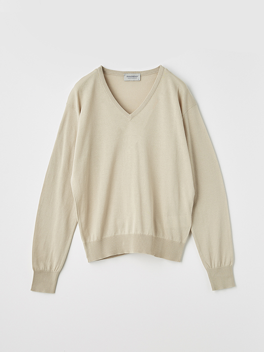 レディース 30G 長袖 Vネックニット【COMMON FIT】 詳細画像 ALMOND 1