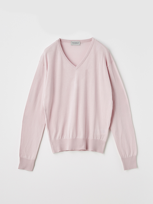 レディース 30G 長袖 Vネックニット【COMMON FIT】 詳細画像 CHALK PINK 1