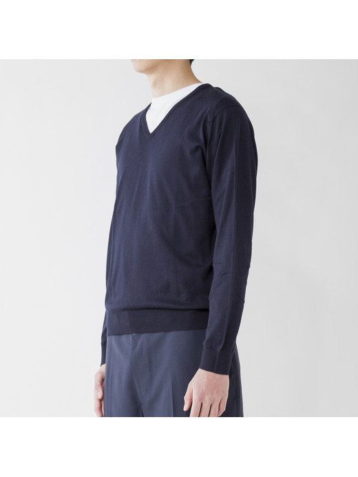 メンズ 30G 長袖 Vネックニット 詳細画像 NAVY 4