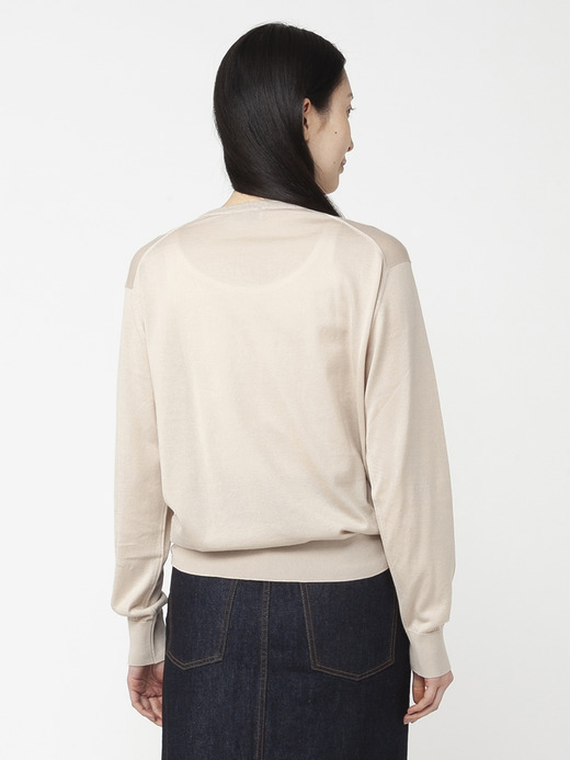 レディース 30G 長袖 クルーネックニット【COMMON FIT】 詳細画像 ALMOND 4