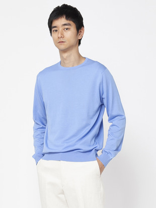 メンズ 30G 長袖 クルーネックニット【MODERN FIT】