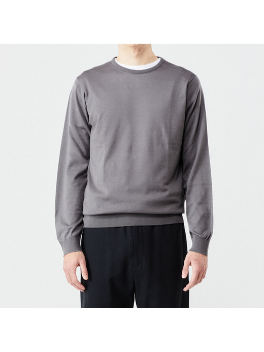 メンズ 30G 長袖 クルーネックニット【MODERN FIT】 詳細画像 COBBLE GREY 3