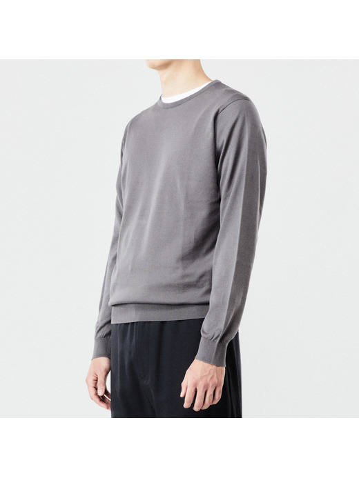 メンズ 30G 長袖 クルーネックニット【MODERN FIT】 詳細画像 COBBLE GREY 4