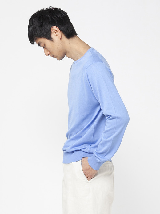 メンズ 30G 長袖 クルーネックニット【MODERN FIT】 詳細画像 CORNFLOWER BLUE 3