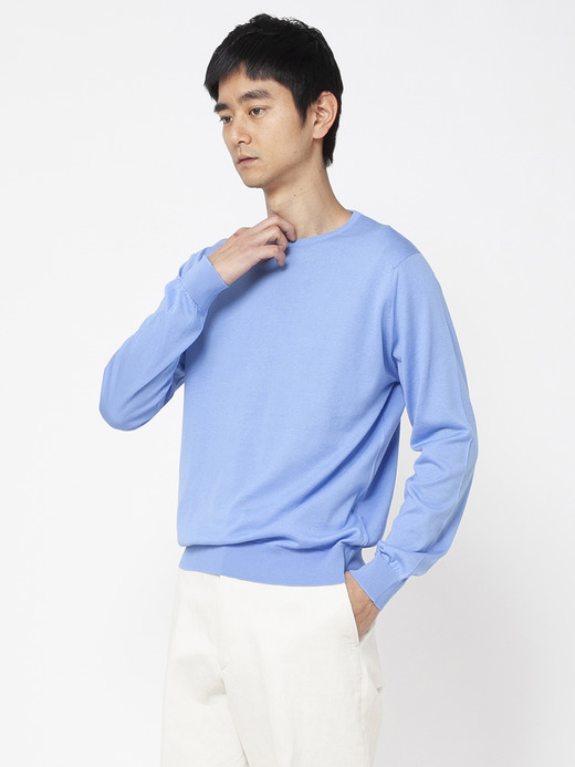メンズ 30G 長袖 クルーネックニット【MODERN FIT】 詳細画像 CORNFLOWER BLUE 5