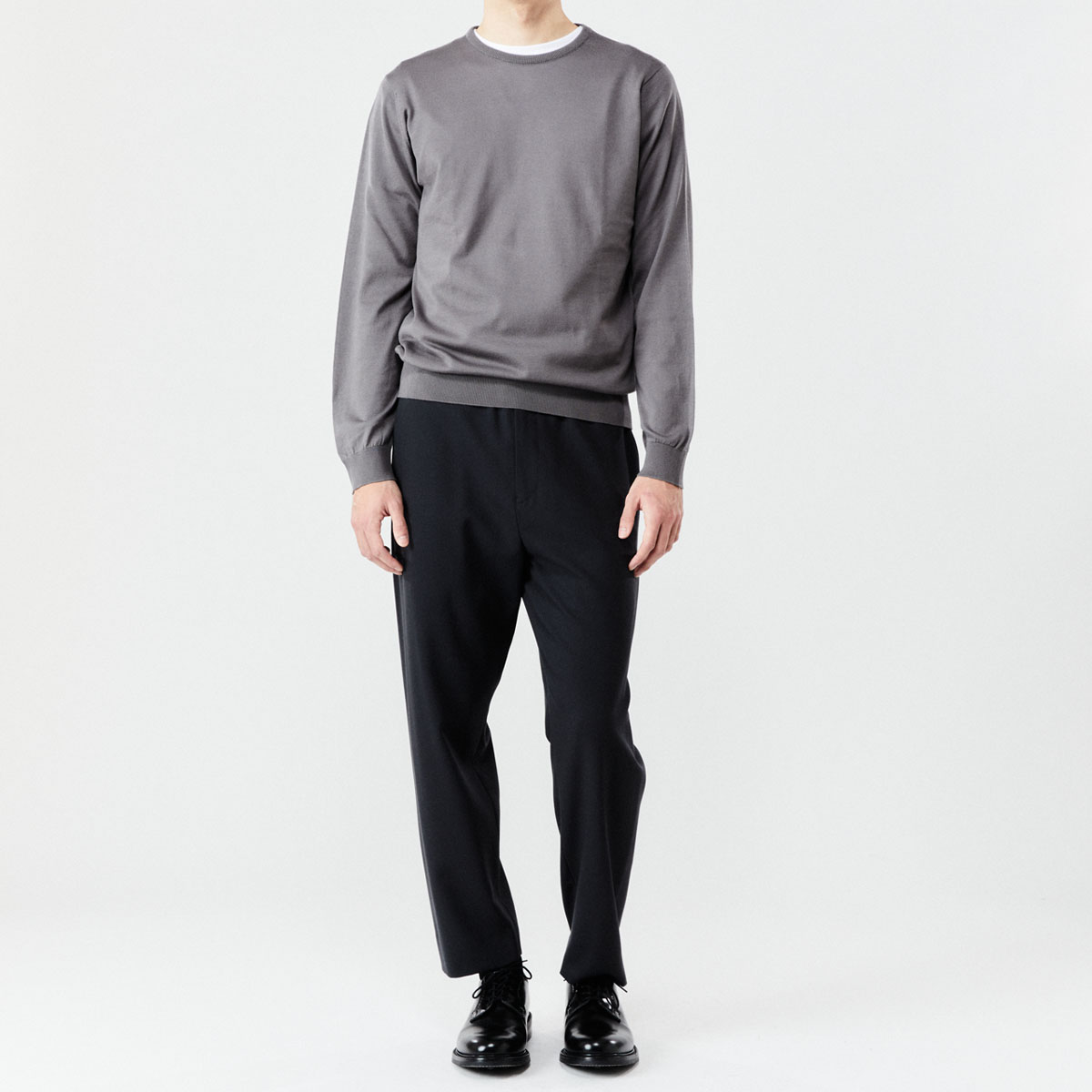 メンズ 30G 長袖 クルーネックニット【MODERN FIT】｜メンズ 