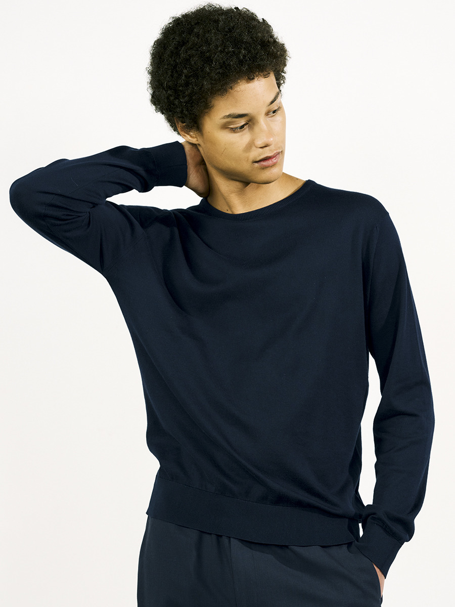メンズ 30G 長袖 クルーネックニット【MODERN FIT】｜メンズ 