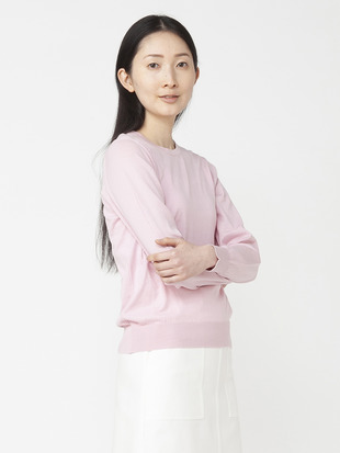 レディース 30G 長袖 クルーネックニット【MODERN FIT】
