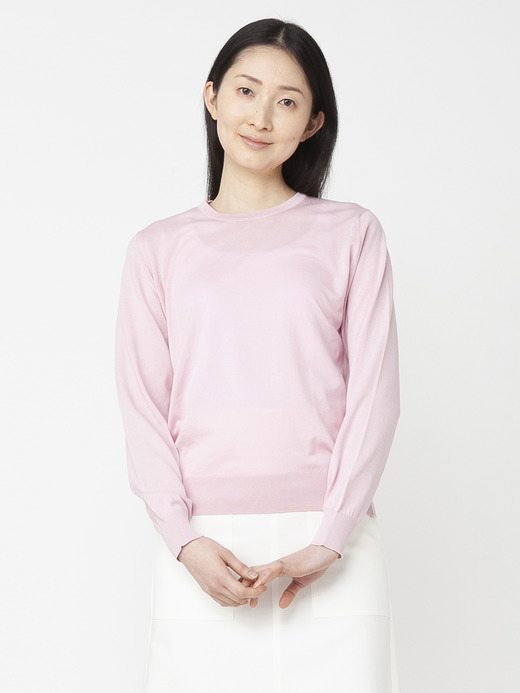 レディース 30G 長袖 クルーネックニット【MODERN FIT】 詳細画像 CHALK PINK 3