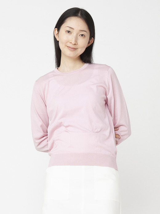 レディース 30G 長袖 クルーネックニット【MODERN FIT】 詳細画像 CHALK PINK 6