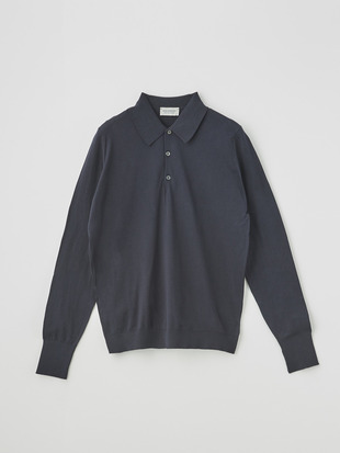 メンズ 30G 長袖 ニット ポロシャツ【EASY FIT】