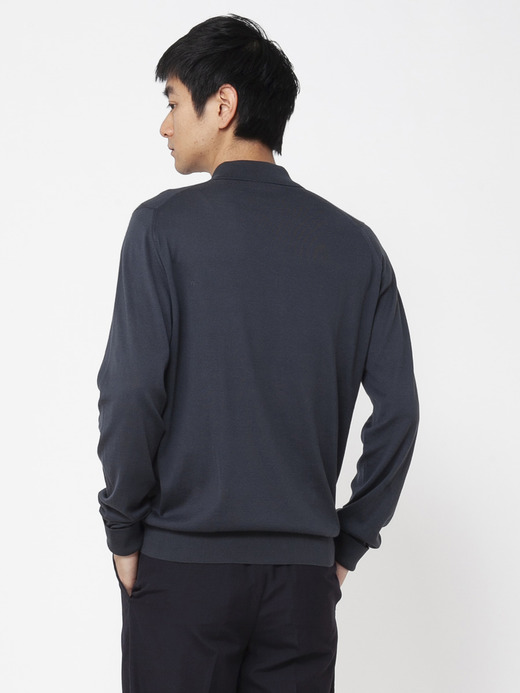 メンズ 30G 長袖 ニット ポロシャツ【EASY FIT】 詳細画像 GRANITE 3