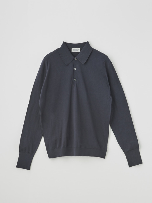 メンズ 30G 長袖 ニット ポロシャツ【EASY FIT】 詳細画像 NAVY 1