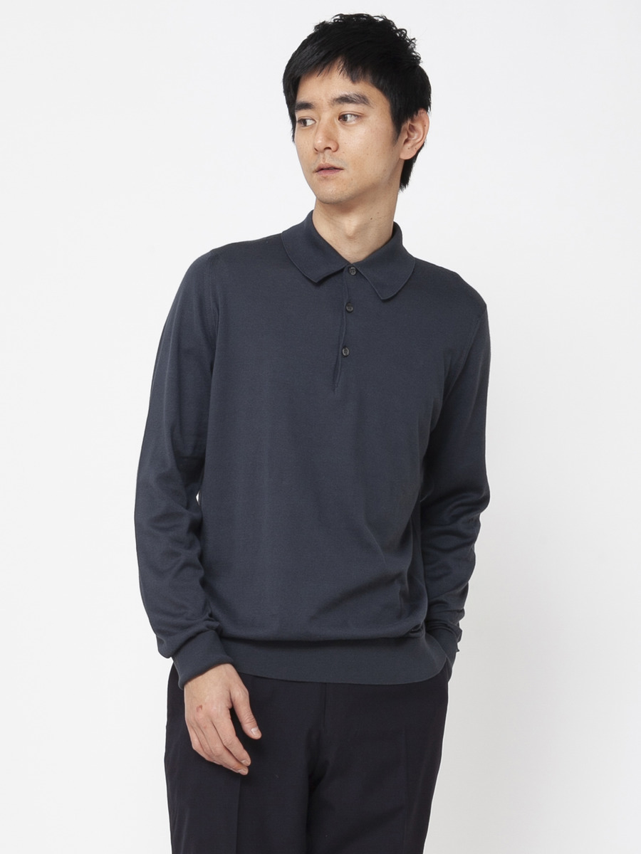 メンズ 30G 長袖 ニット ポロシャツ【EASY FIT】｜メンズ・レディース 