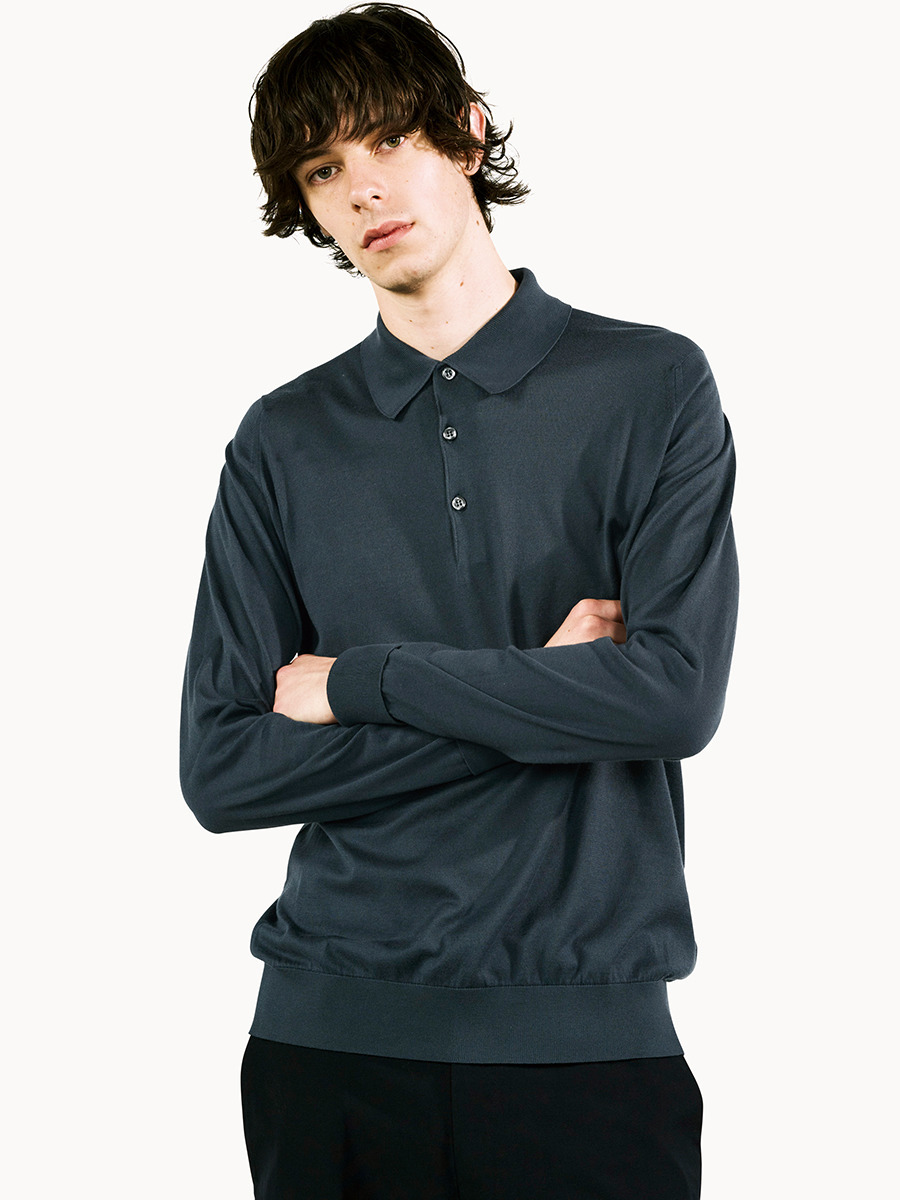 JOHN SMEDLEY ジョンスメドレー ニットポロ L | aluminiopotiguar.com.br