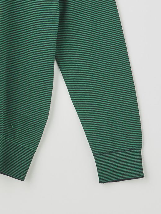 メンズ 30G 半袖 ニット ボーダー モックネックニット【EASY FIT】 詳細画像 NO4(HORTON) 3