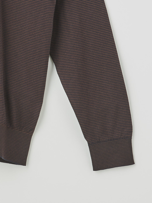 メンズ 30G 半袖 ニット ボーダー モックネックニット【EASY FIT】 詳細画像 NO5(HORTON) 3