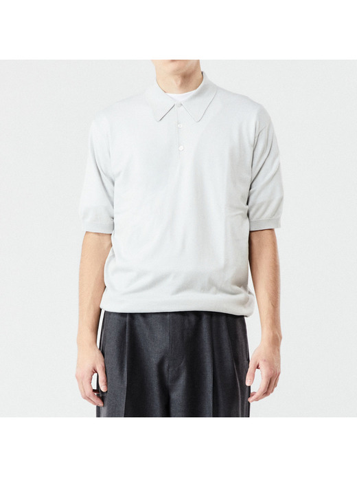 メンズ 30G 半袖 ニット ポロシャツ【EASY FIT】 詳細画像 CLOUD 3