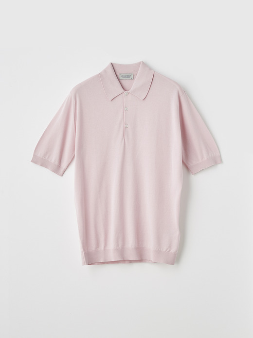 メンズ 30G 半袖 ニット ポロシャツ【EASY FIT】 詳細画像 CHALK PINK 2