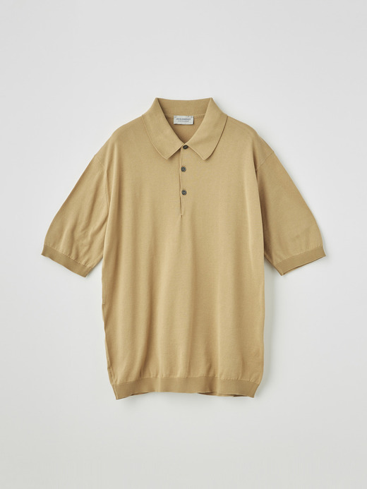 メンズ 30G 半袖 ニット ポロシャツ【EASY FIT】 詳細画像 LIGHT CAMEL 1