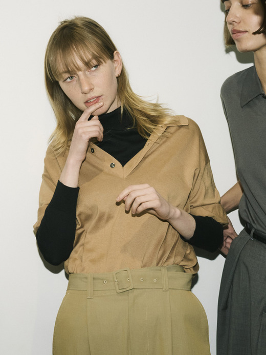 メンズ 30G 半袖 ニット ポロシャツ【EASY FIT】 詳細画像 LIGHT CAMEL 2