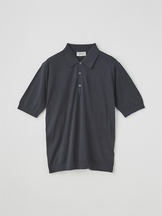 メンズ 30G 半袖 ニット ポロシャツ【EASY FIT】 詳細画像 NAVY 1