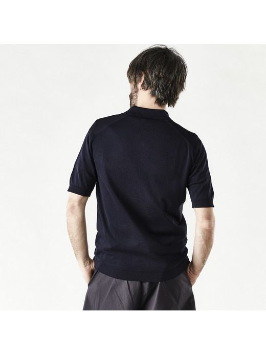 メンズ 30G 半袖 ニット ポロシャツ【EASY FIT】 詳細画像 NAVY 3