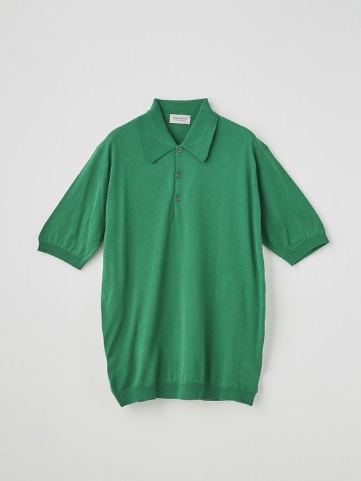 メンズ 30G 半袖 ニット ポロシャツ【EASY FIT】 詳細画像 SCOTCH GREEN 1