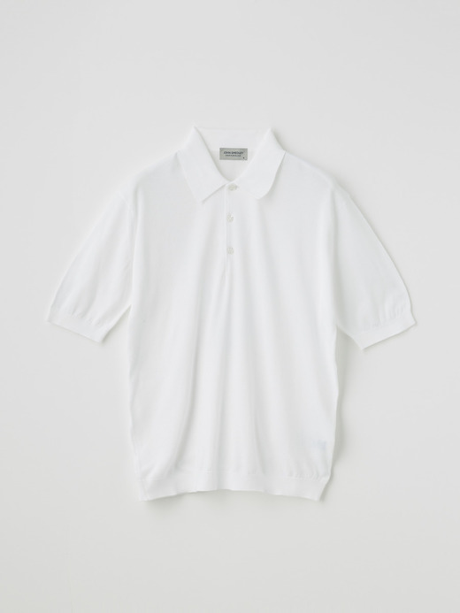 メンズ 30G 半袖 ニット ポロシャツ【EASY FIT】 詳細画像 WHITE 1
