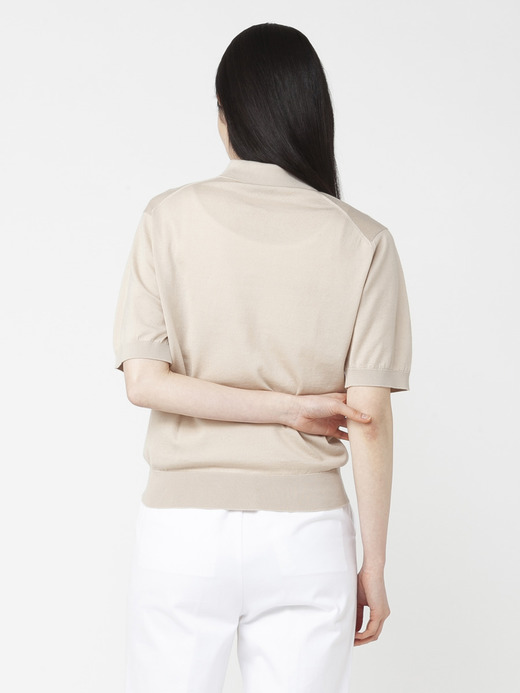 レディース 30G 半袖 ニットポロシャツ【COMMON FIT】 詳細画像 ALMOND 4