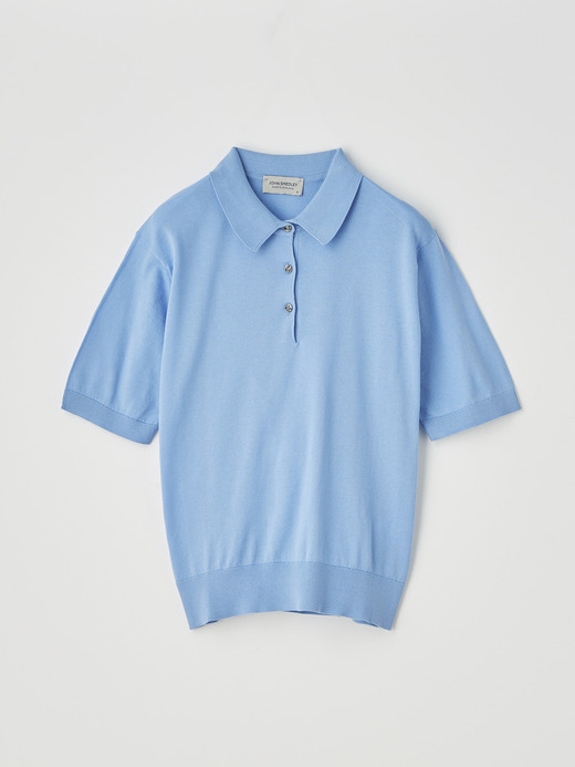 レディース 30G 半袖 ニットポロシャツ【COMMON FIT】 詳細画像 CORNFLOWER BLUE 1