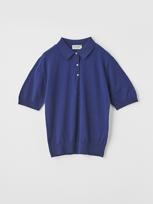 レディース 30G 半袖 ニットポロシャツ【COMMON FIT】 詳細画像 MARINE BLUE 1