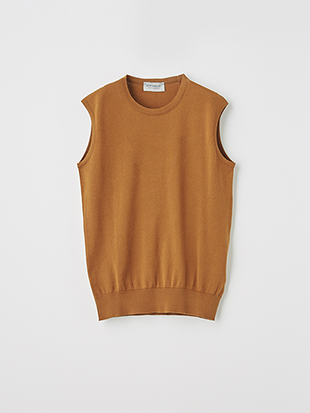 レディース 30G ノースリーブ クルーネックニット【MODERN FIT】