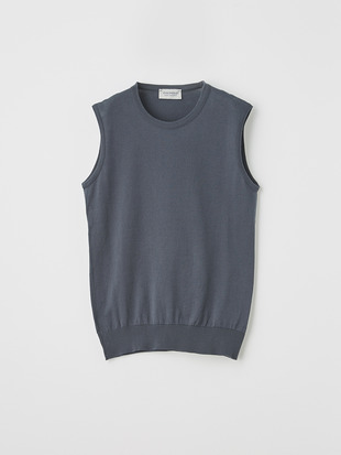 レディース 30G ノースリーブ クルーネックニット【MODERN FIT】