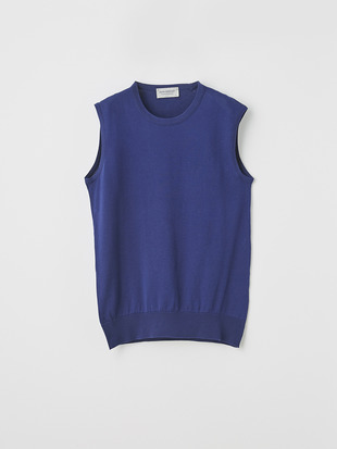 レディース 30G ノースリーブ クルーネックニット【MODERN FIT】
