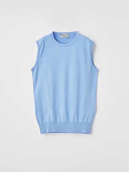 レディース 30G ノースリーブ クルーネックニット【MODERN FIT】 詳細画像 CORNFLOWER BLUE 1
