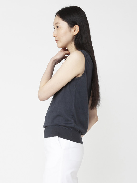 レディース 30G ノースリーブ クルーネックニット【MODERN FIT】 詳細画像 GRANITE 2