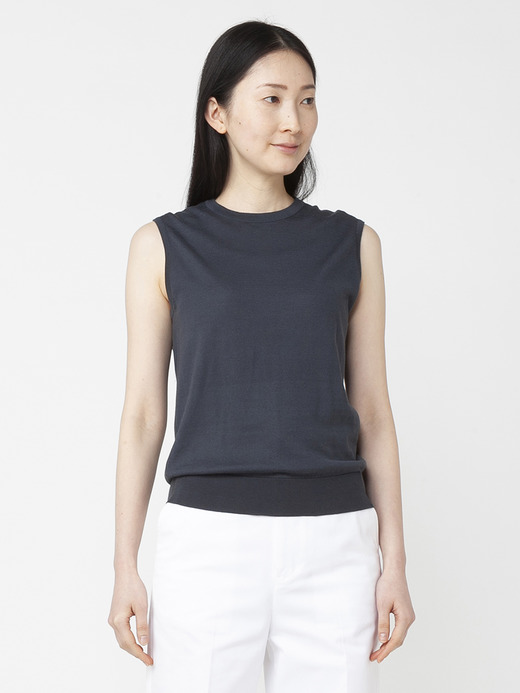 レディース 30G ノースリーブ クルーネックニット【MODERN FIT】 詳細画像 GRANITE 4